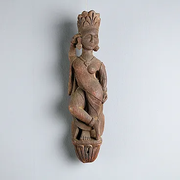 Divinità figura femminile scultura lignea, '900