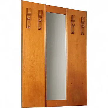 Hallway cabinet with mirror and coat rack, 1970s