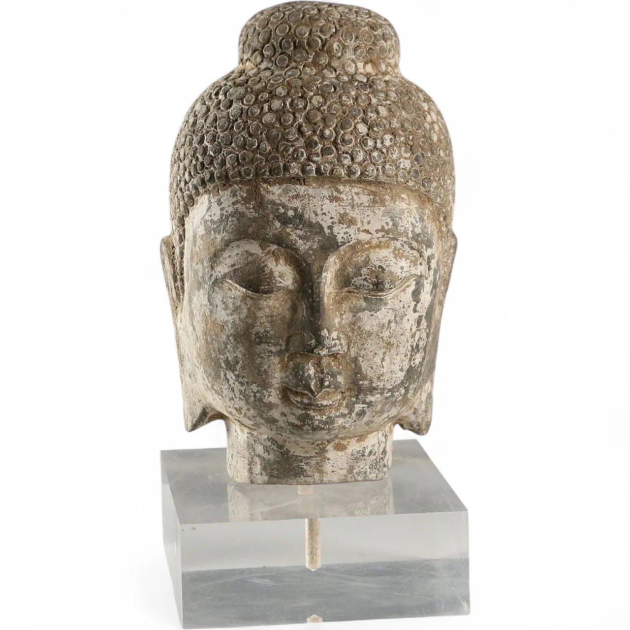 Testa di Buddha, scultura in pietra, '900 9