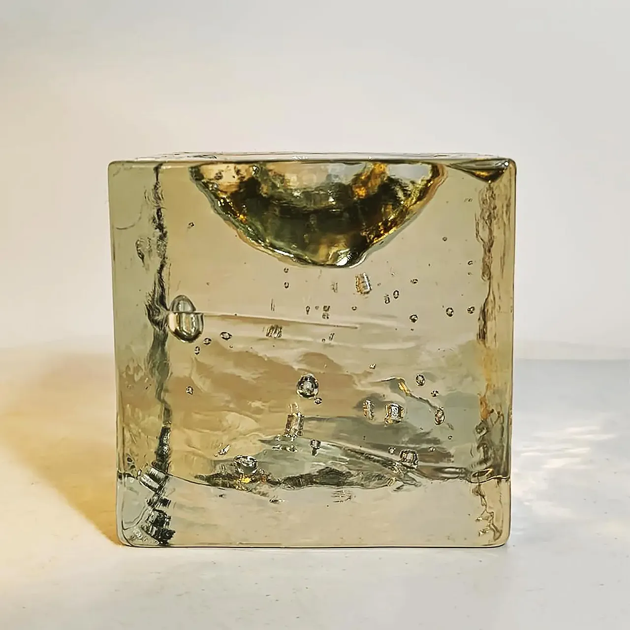Ashtray in Murano glass with cube ice effect by PoliArte Murano, 1960s 2
