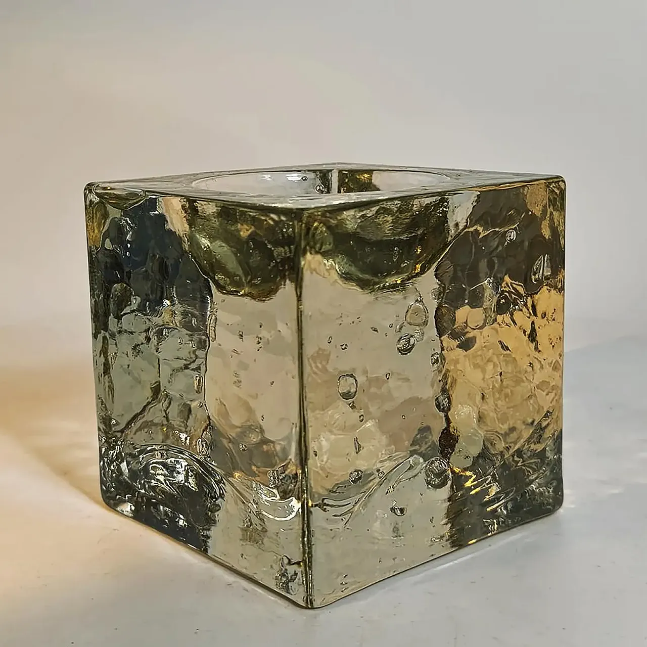 Ashtray in Murano glass with cube ice effect by PoliArte Murano, 1960s 4