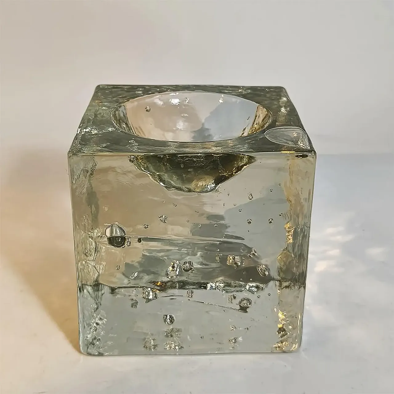 Ashtray in Murano glass with cube ice effect by PoliArte Murano, 1960s 5