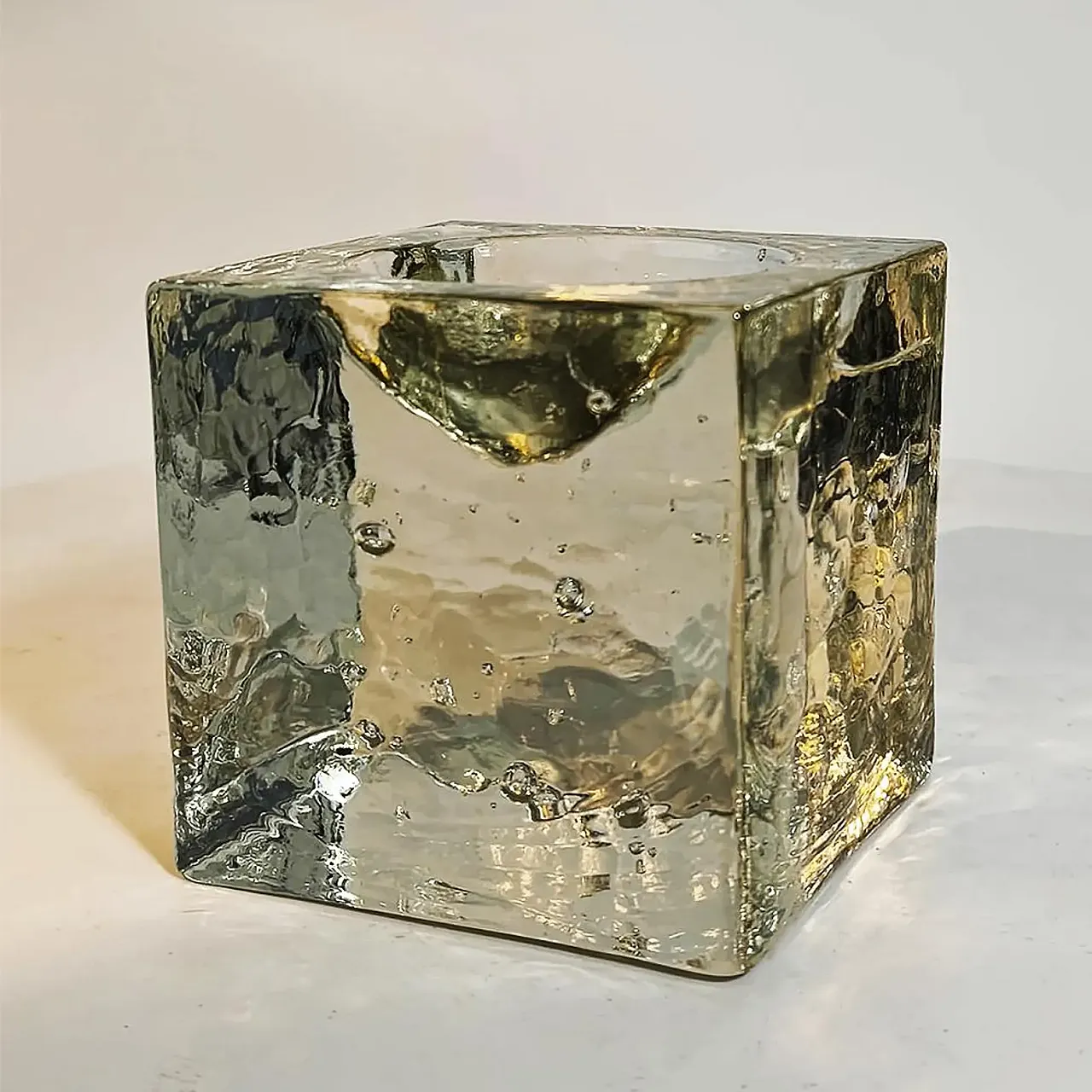 Ashtray in Murano glass with cube ice effect by PoliArte Murano, 1960s 6