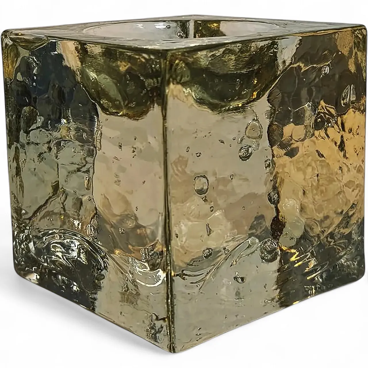 Ashtray in Murano glass with cube ice effect by PoliArte Murano, 1960s 9
