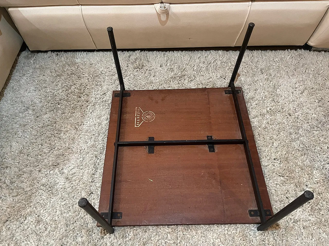 Mid-Century Modern Square Coffee Table by Mobili Pizzetti Roma, Italy, 1960s 7