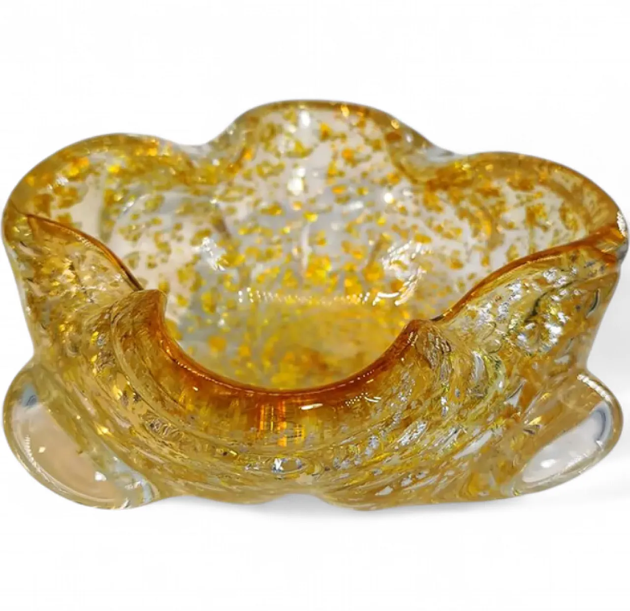 Ashtray in Murano glass with gold finishes, 1950s 8