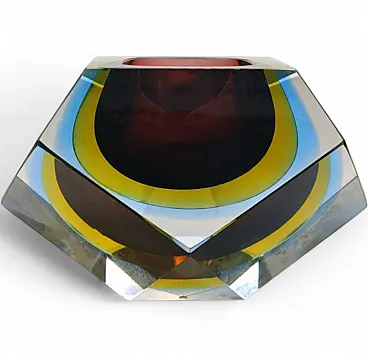 Ashtray in uranium Murano glass by Flavio Poli for Seguso, 1960s