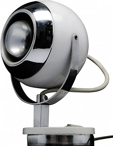 Lampada da comodino postmoderna polacca in vetro e metallo, anni '80