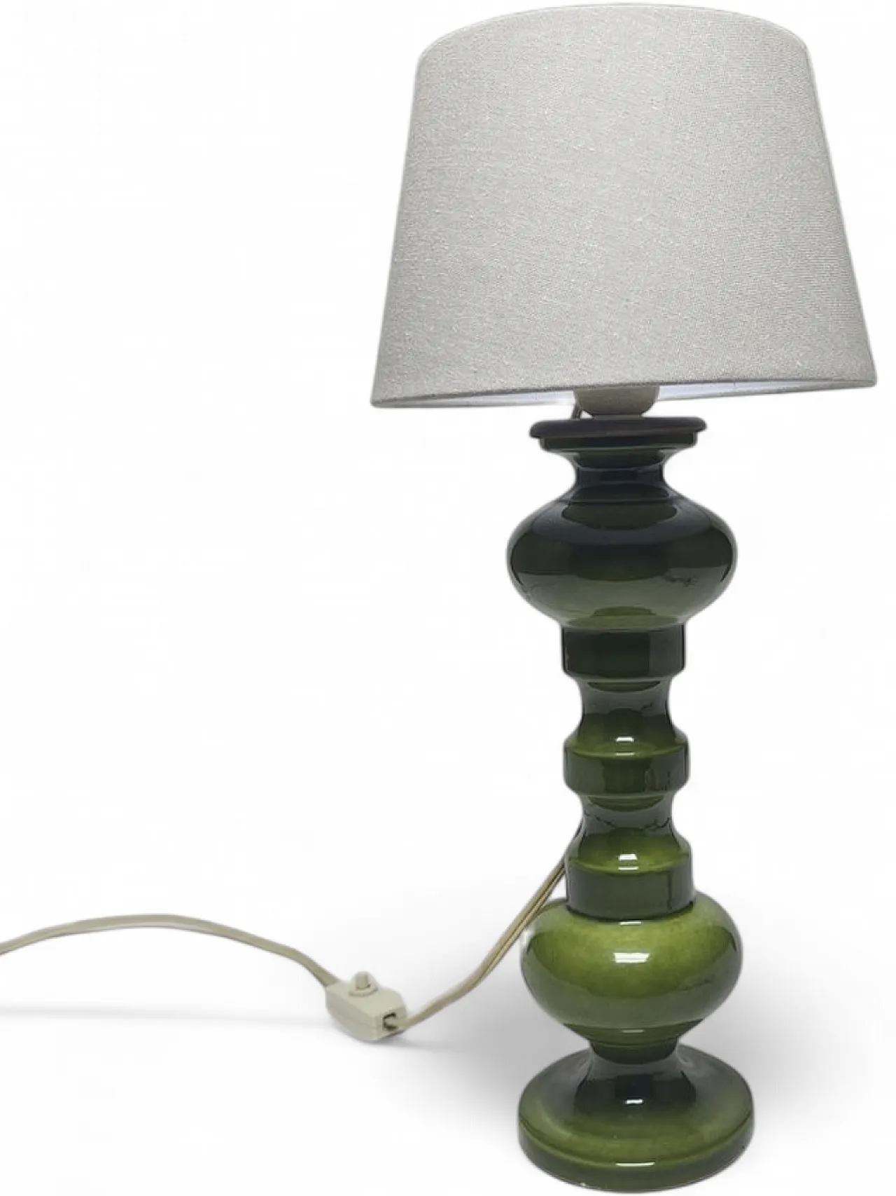 Lampada da comodino postmoderna polacca in vetro e ceramica, anni '80 11