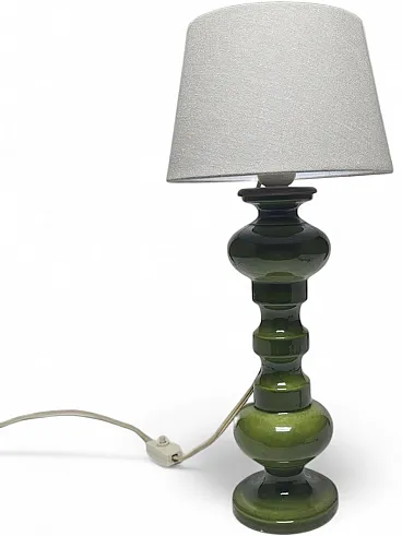 Lampada da comodino postmoderna polacca in vetro e ceramica, anni '80