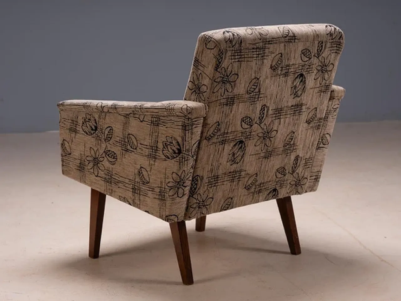 Coppia di poltrone Mid-Century imbottite con tessuto floreale, '900 3