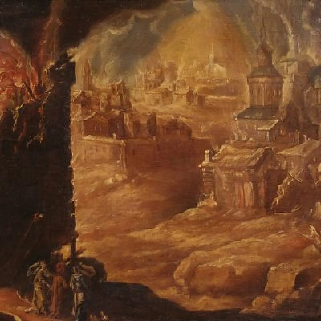 Diogo Pereira attr., Lot and his family fleeing Sodom, 17th century 3