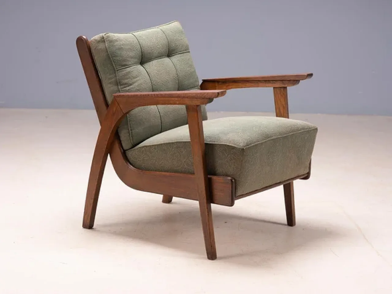 Coppia di poltrone lounge in legno e tappezzeria, '900 3