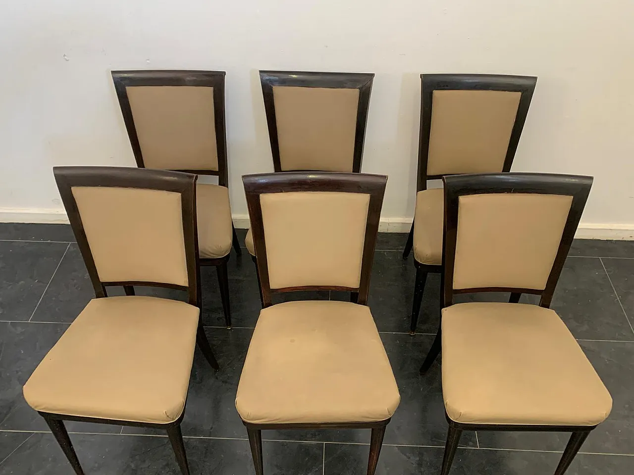 Brass Pointed Chairs by Vittorio Dassi for Dassi Mobili Moderni, 1950s 1