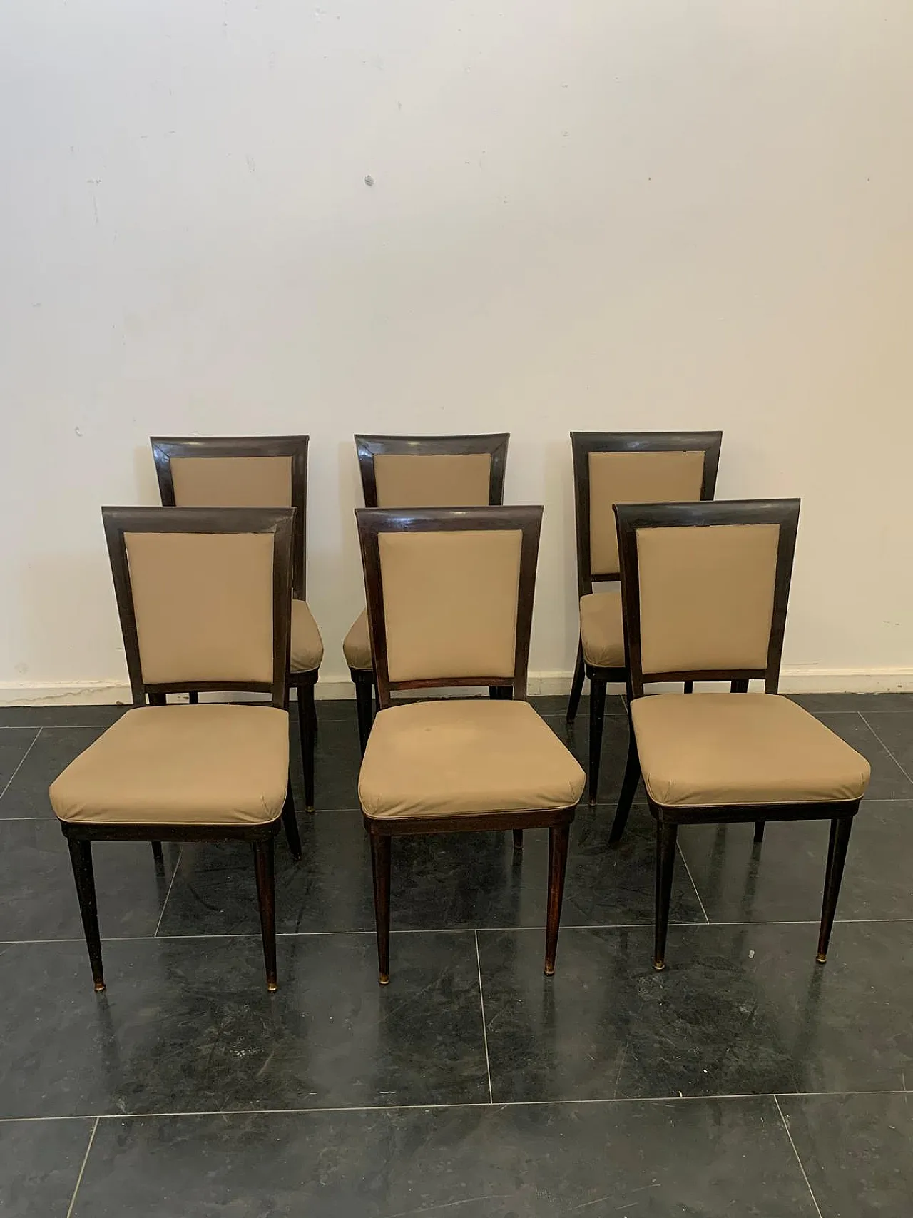 Brass Pointed Chairs by Vittorio Dassi for Dassi Mobili Moderni, 1950s 2