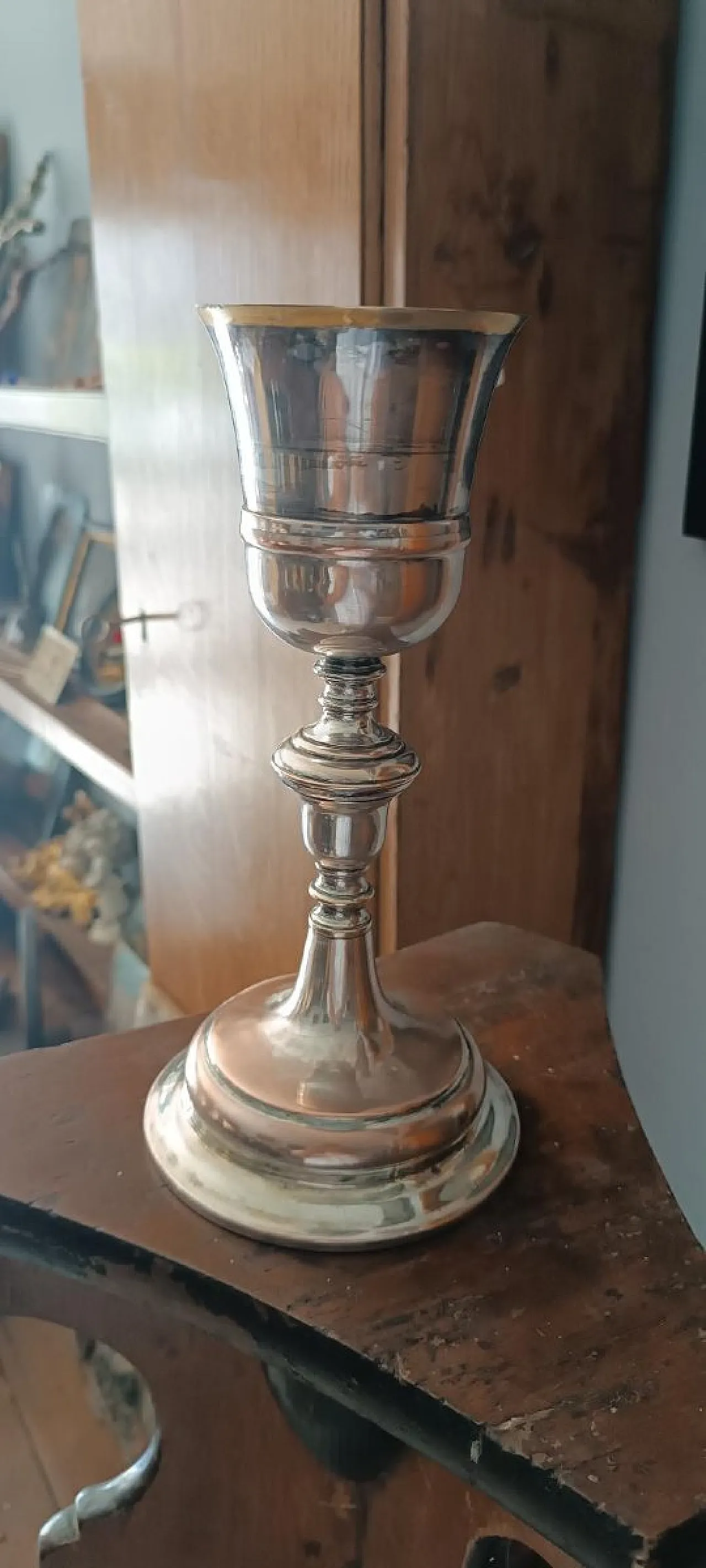 Calice in rame e ottone argentati, '800 2