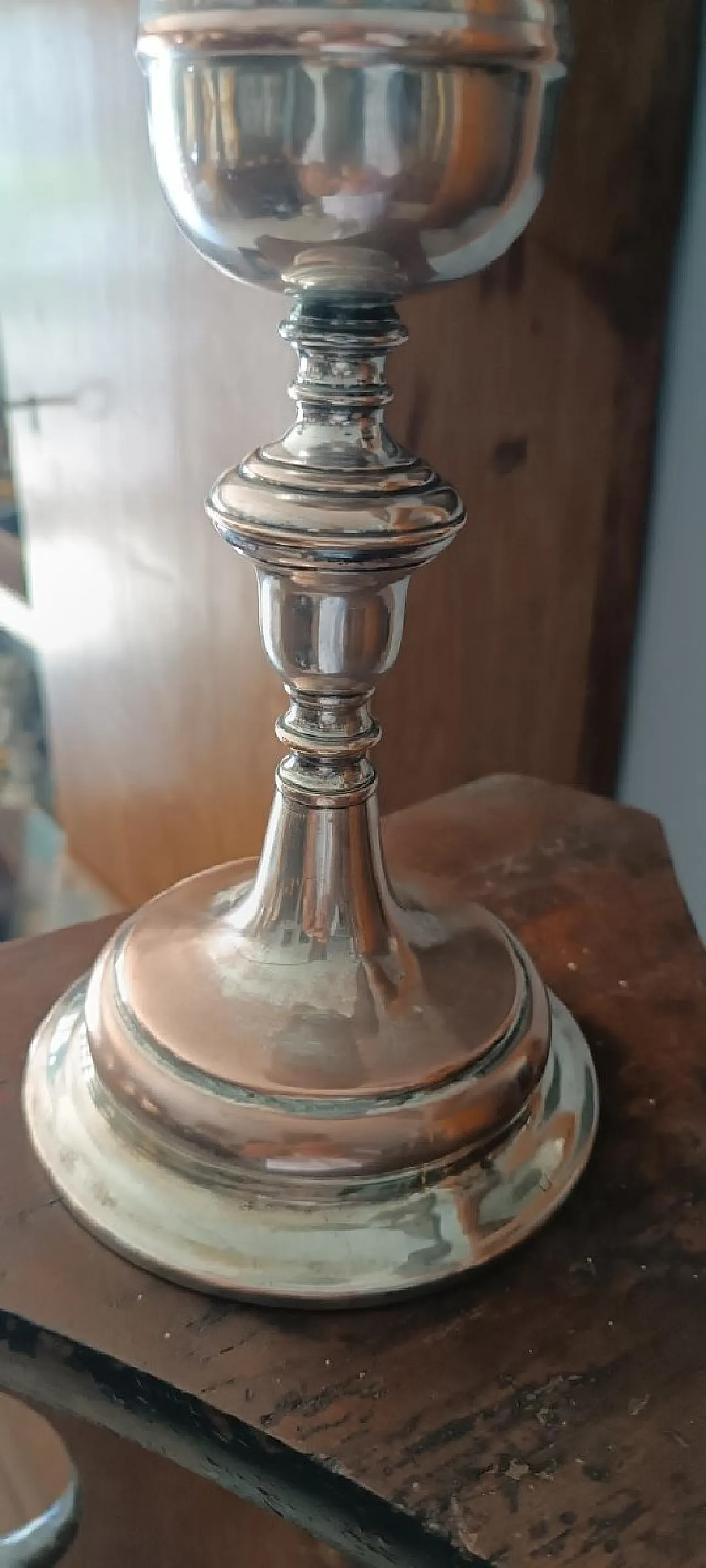 Calice in rame e ottone argentati, '800 5