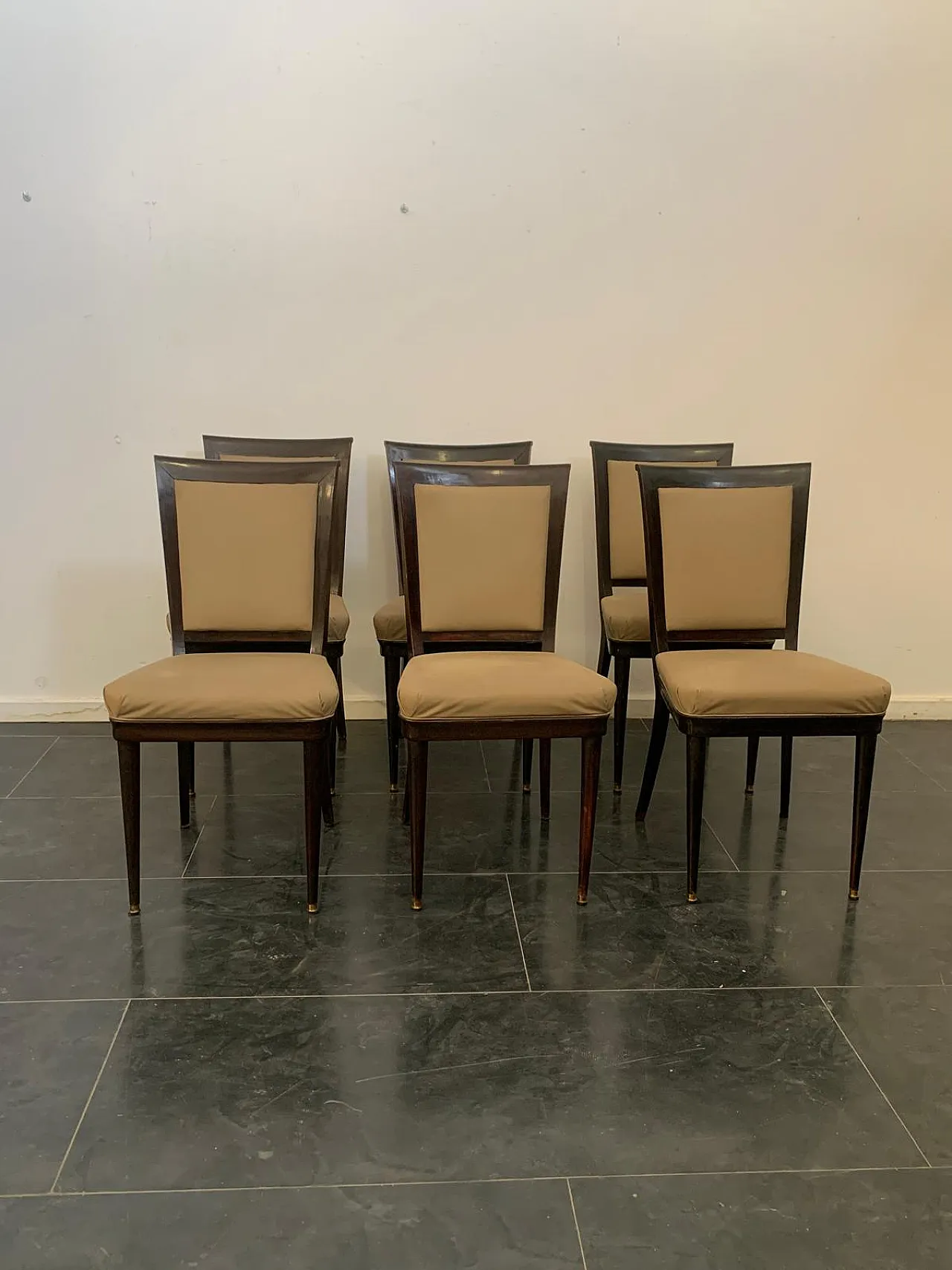 Brass Pointed Chairs by Vittorio Dassi for Dassi Mobili Moderni, 1950s 3