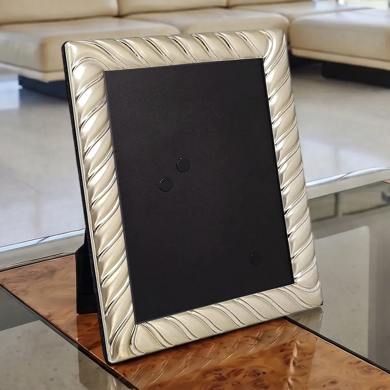 Photo frame in silver plated with glass, 1970s 2