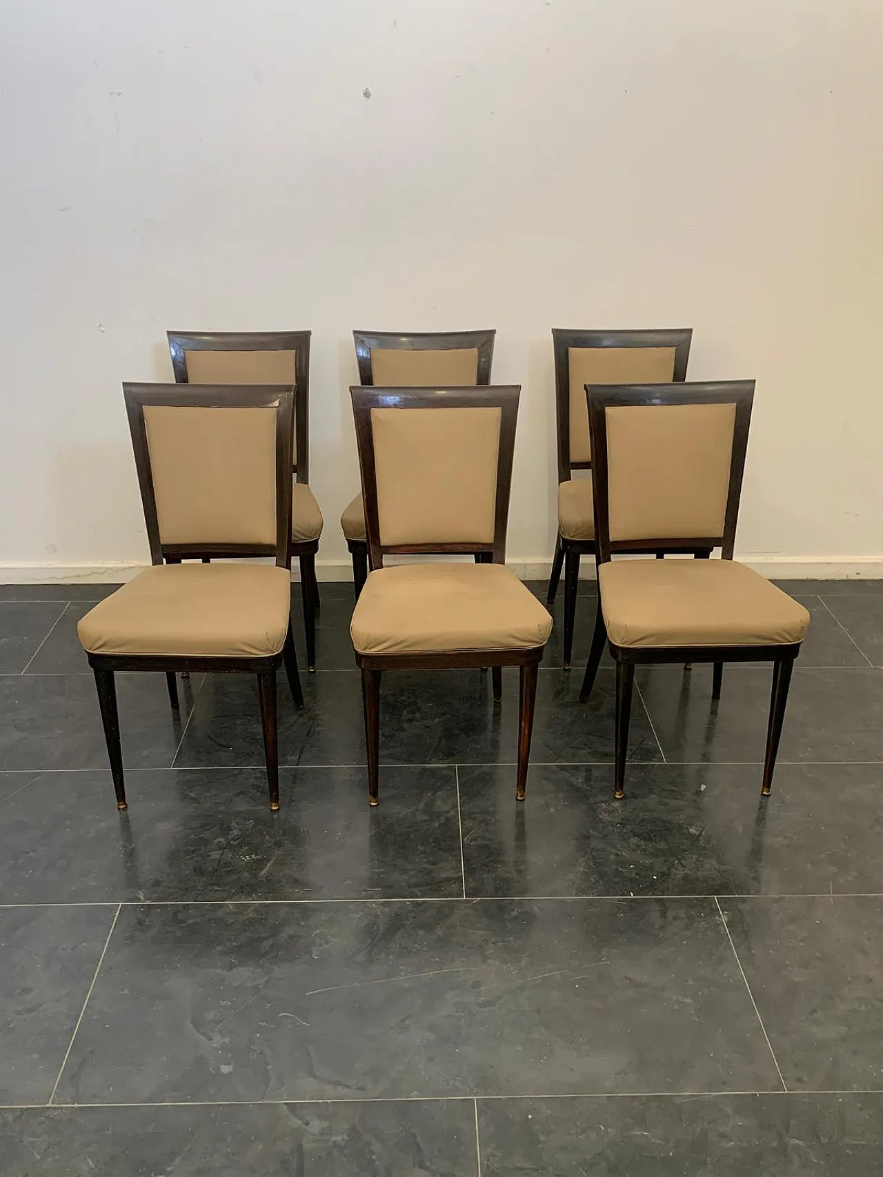 Brass Pointed Chairs by Vittorio Dassi for Dassi Mobili Moderni, 1950s 5