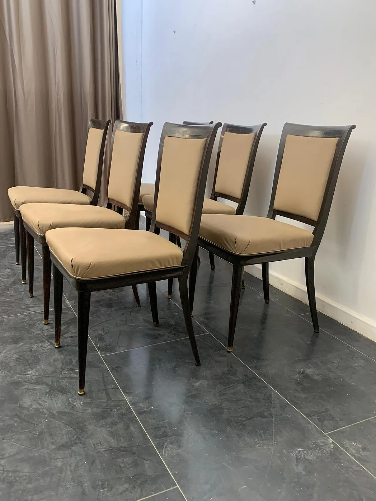 Brass Pointed Chairs by Vittorio Dassi for Dassi Mobili Moderni, 1950s 6