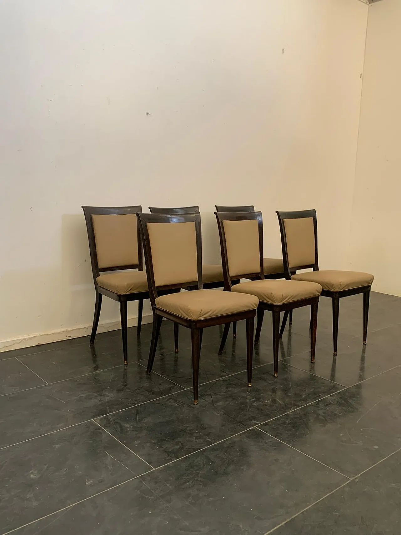 Brass Pointed Chairs by Vittorio Dassi for Dassi Mobili Moderni, 1950s 7