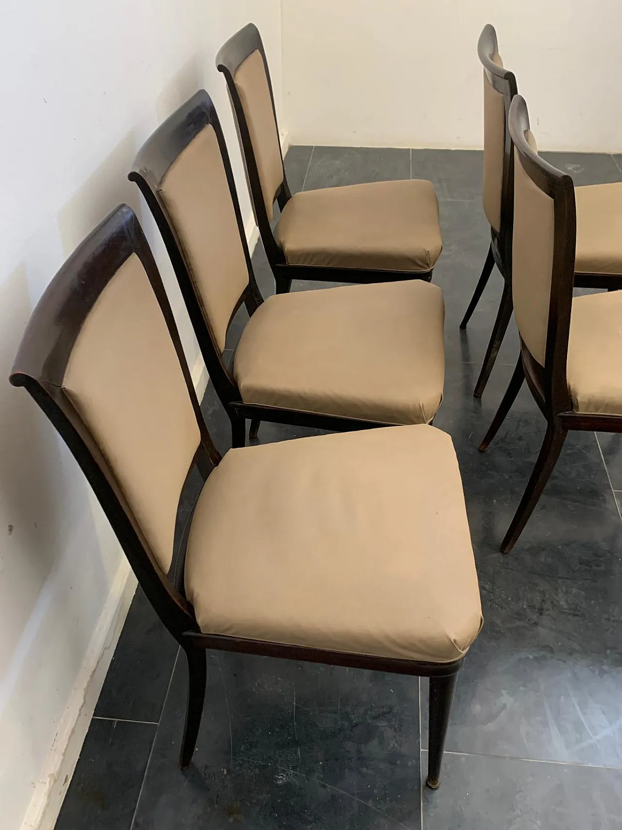 Brass Pointed Chairs by Vittorio Dassi for Dassi Mobili Moderni, 1950s 8