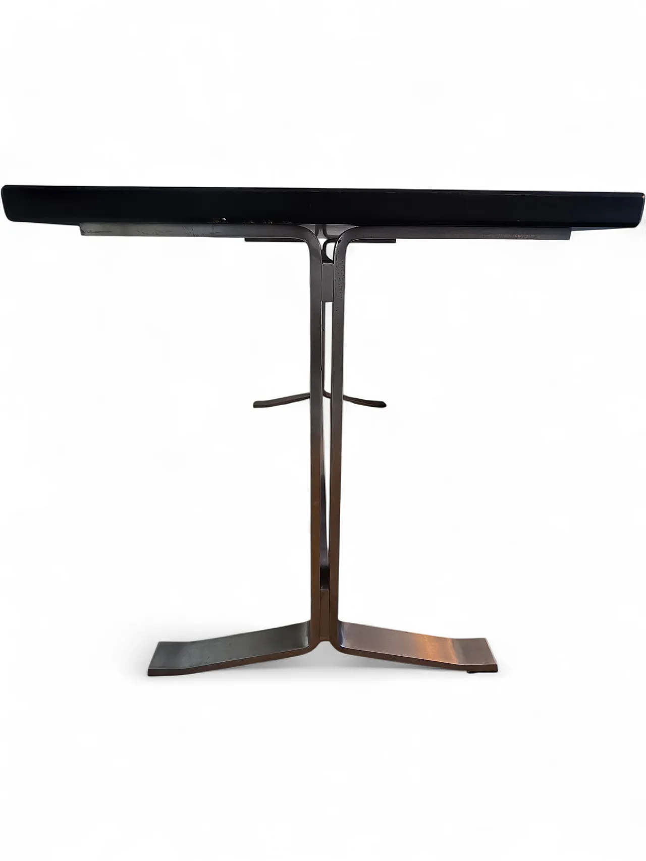 Modern console in wood and steel, late 20th century 8