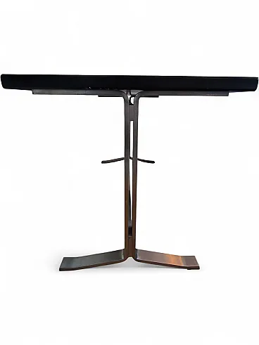 Modern console in wood and steel, late 20th century