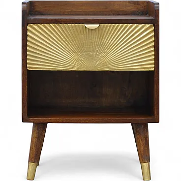 Manila gold one drawer bedside, 2000s