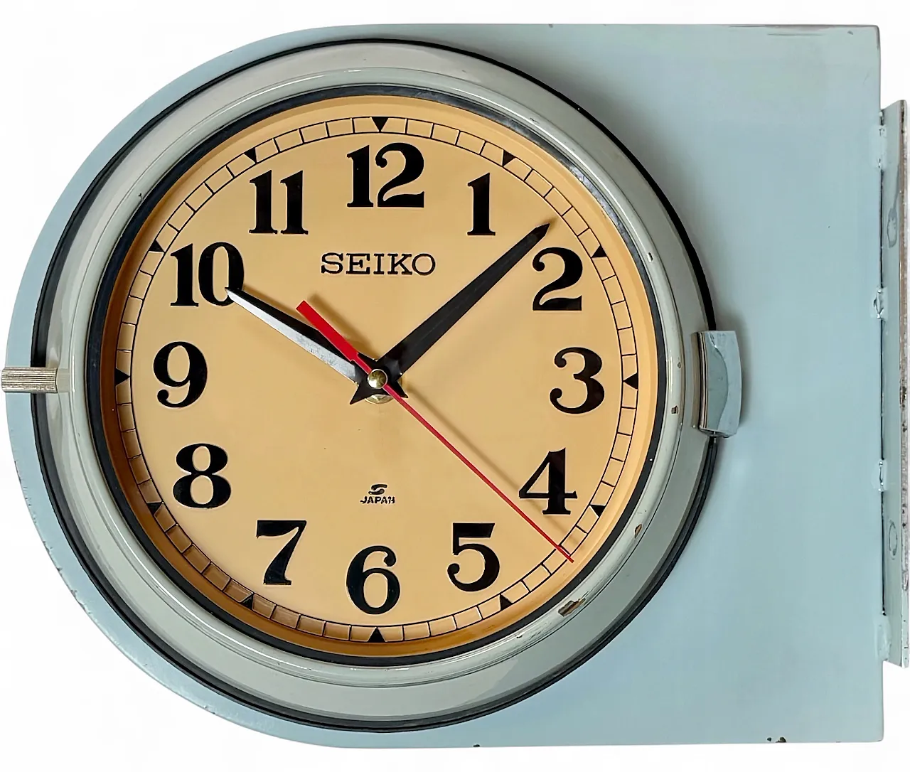 Blue Seiko Double-Sided Ships Wall Clock, 1980s 21