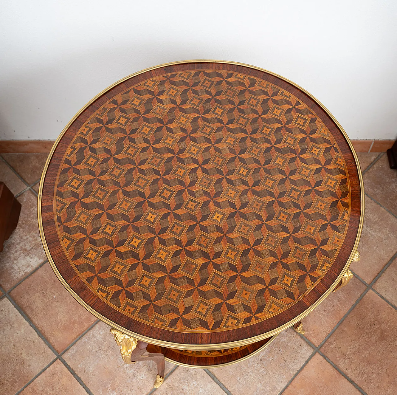 Napoleon III coffee table in fine exotic woods, 19th century 3