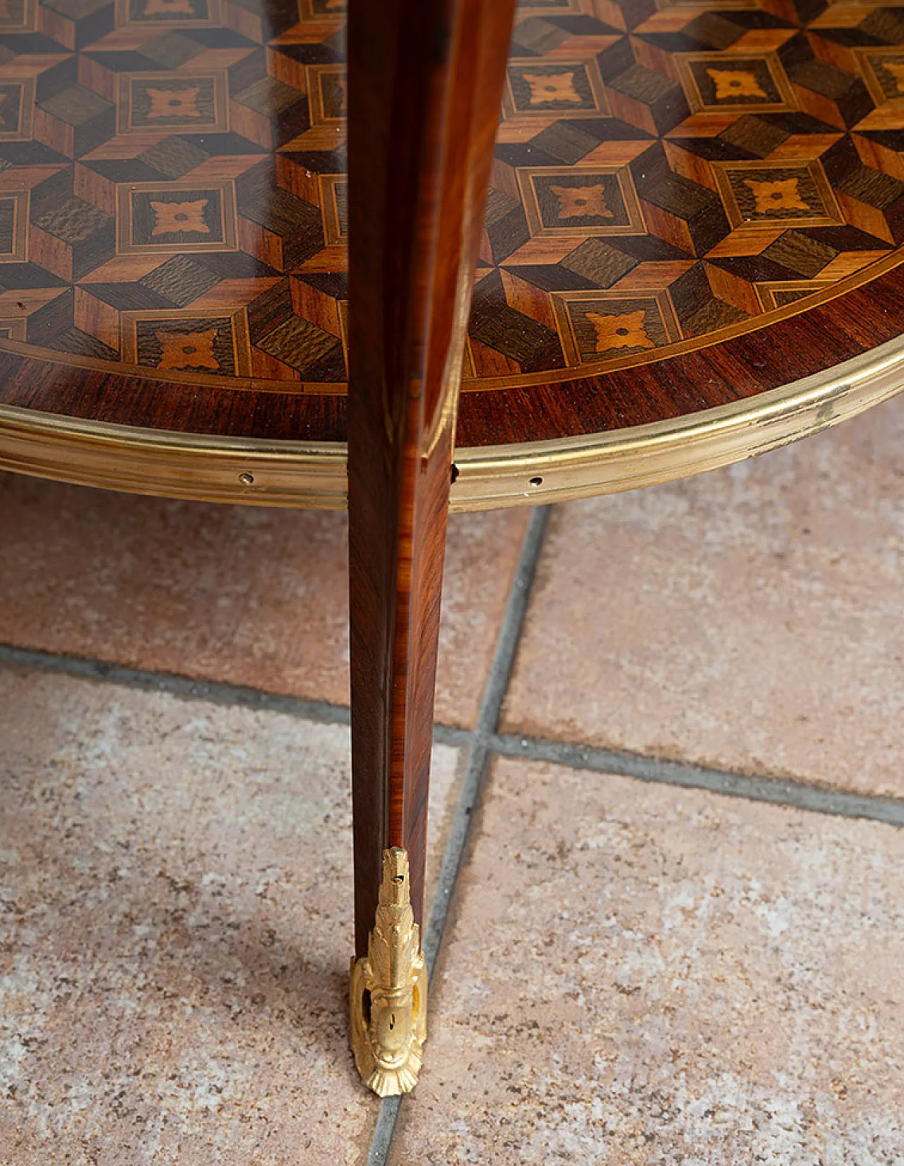 Napoleon III coffee table in fine exotic woods, 19th century 6