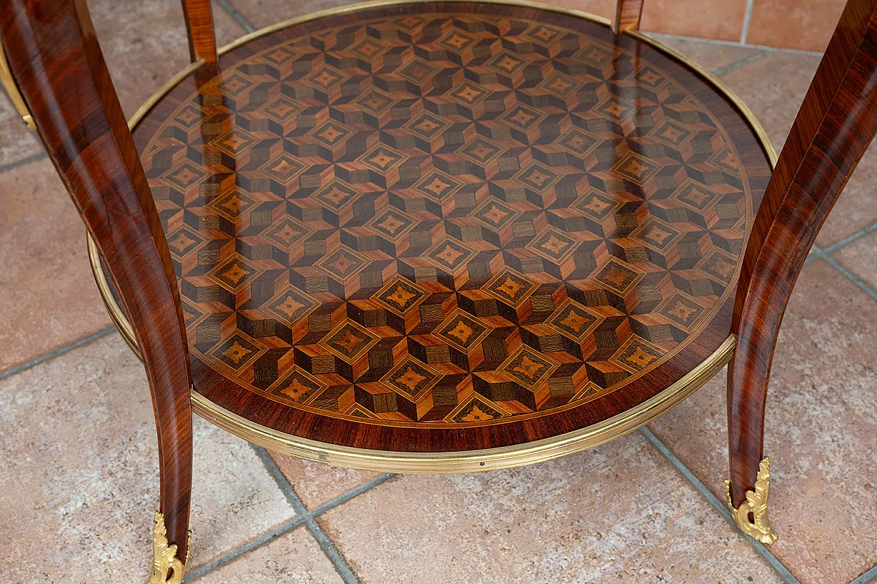 Napoleon III coffee table in fine exotic woods, 19th century 7
