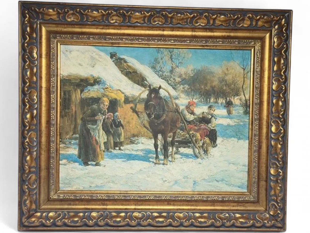 Composizione figurativa, anni '80, olio su tela 13