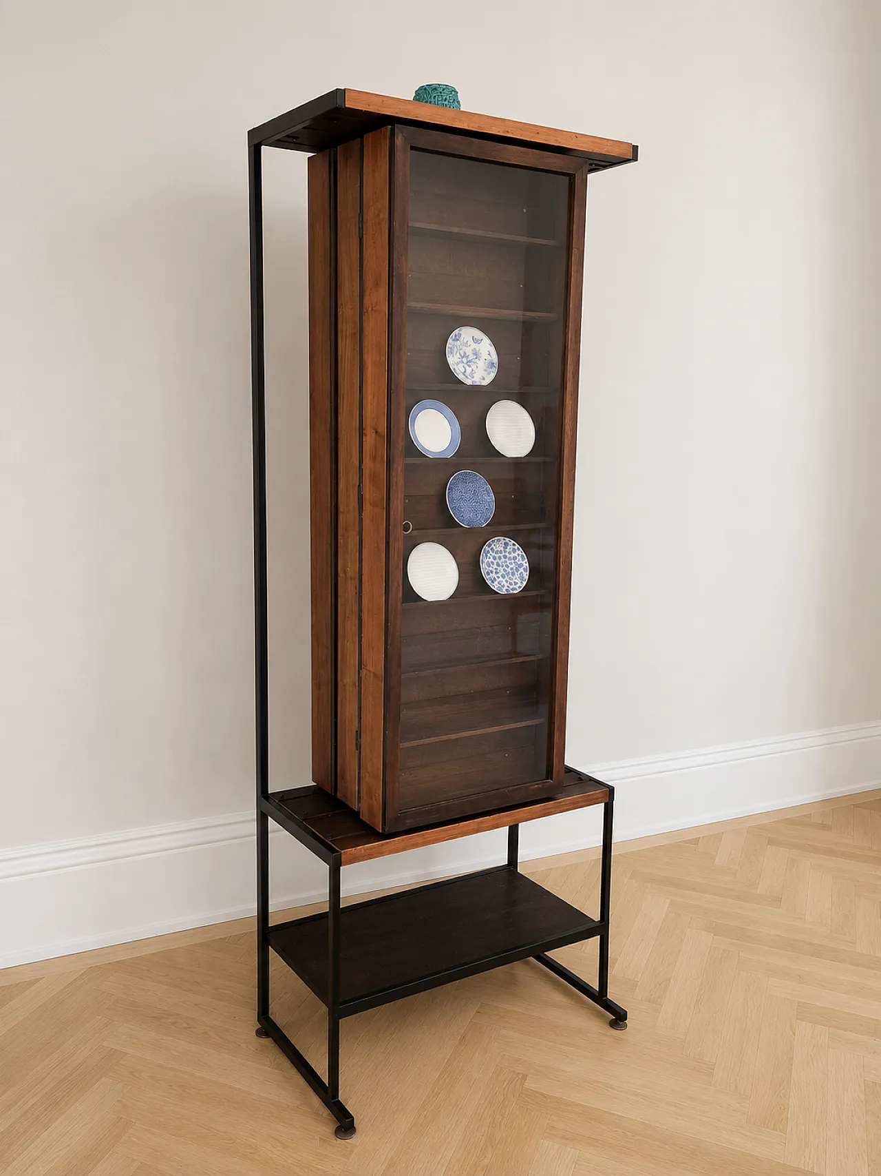 Triple Sliding Glass Display Cabinet – Vintage Pharmacy, 1960s 3