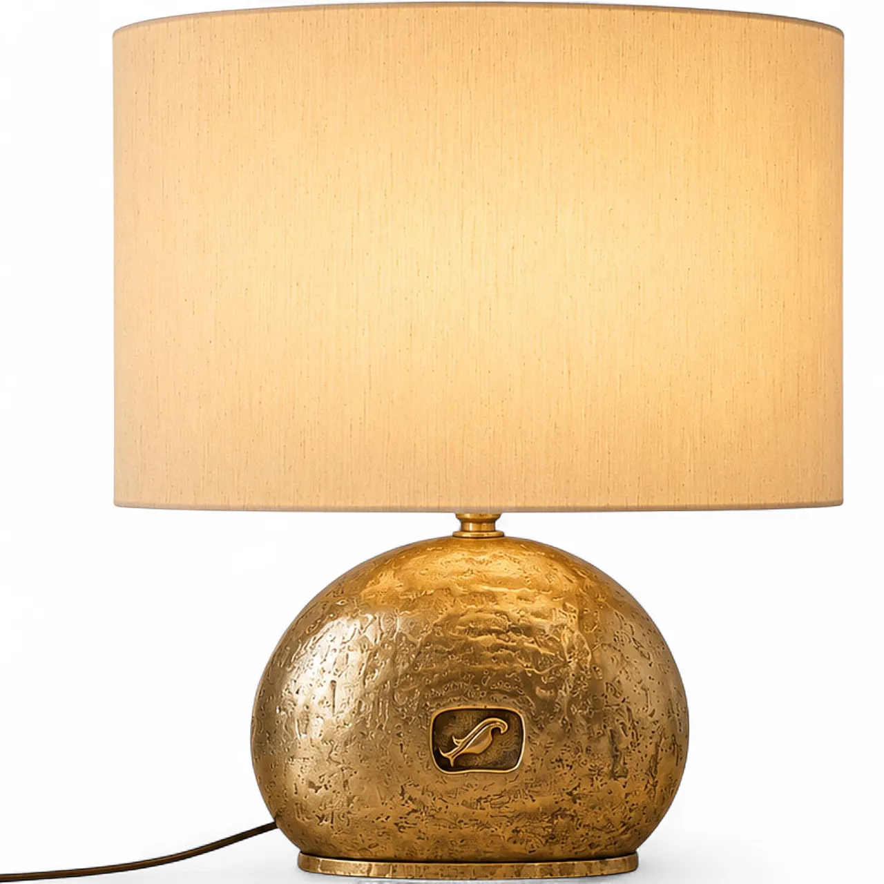 Grande lampada italiana anni ’70 in fusione di ottone 8