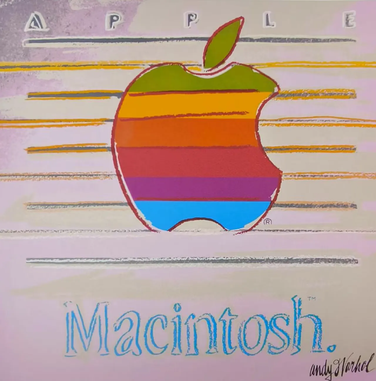 Apple - Macintosh by Andy Warhol, lithograph by CMOA, 1980s 2