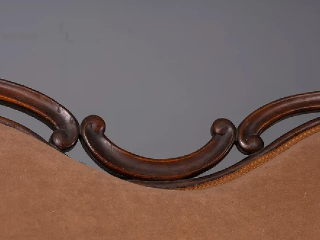 Divano in legno e tappezzeria, inizio '900 7