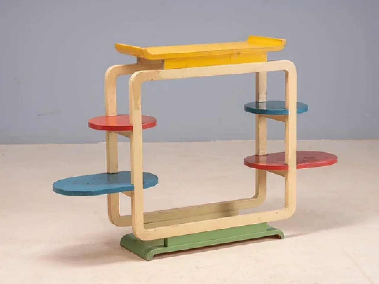 Multicolor tubular steel flower stand, mid-20th century 1