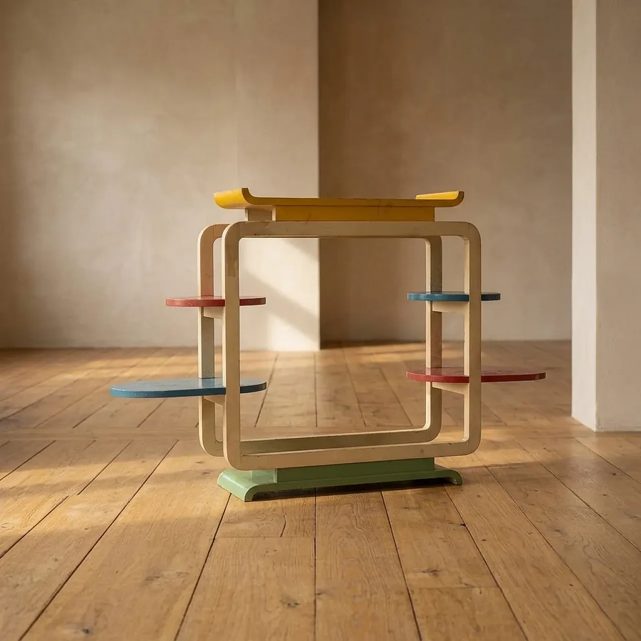 Multicolor tubular steel flower stand, mid-20th century 2