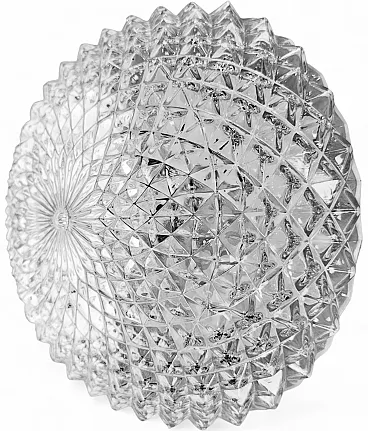 Lampada da parete o da soffitto vintage in vetro, anni '70