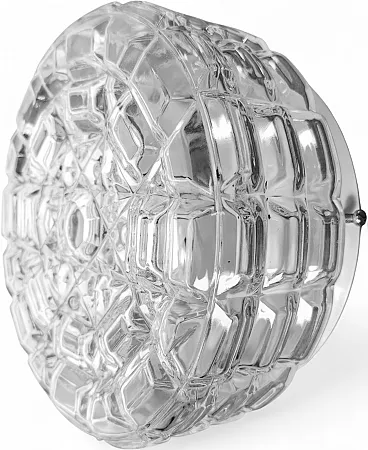 Lampada da parete o da soffitto vintage in vetro, anni '70