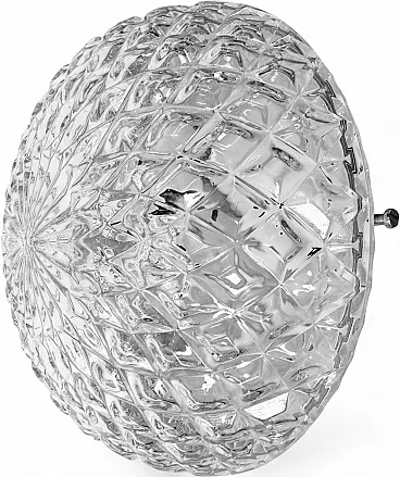 Lampada da parete o da soffitto vintage in vetro, anni '70