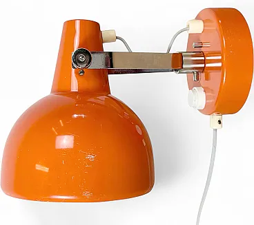 Lampada da parete vintage in metallo arancione di Lidokov, anni '70
