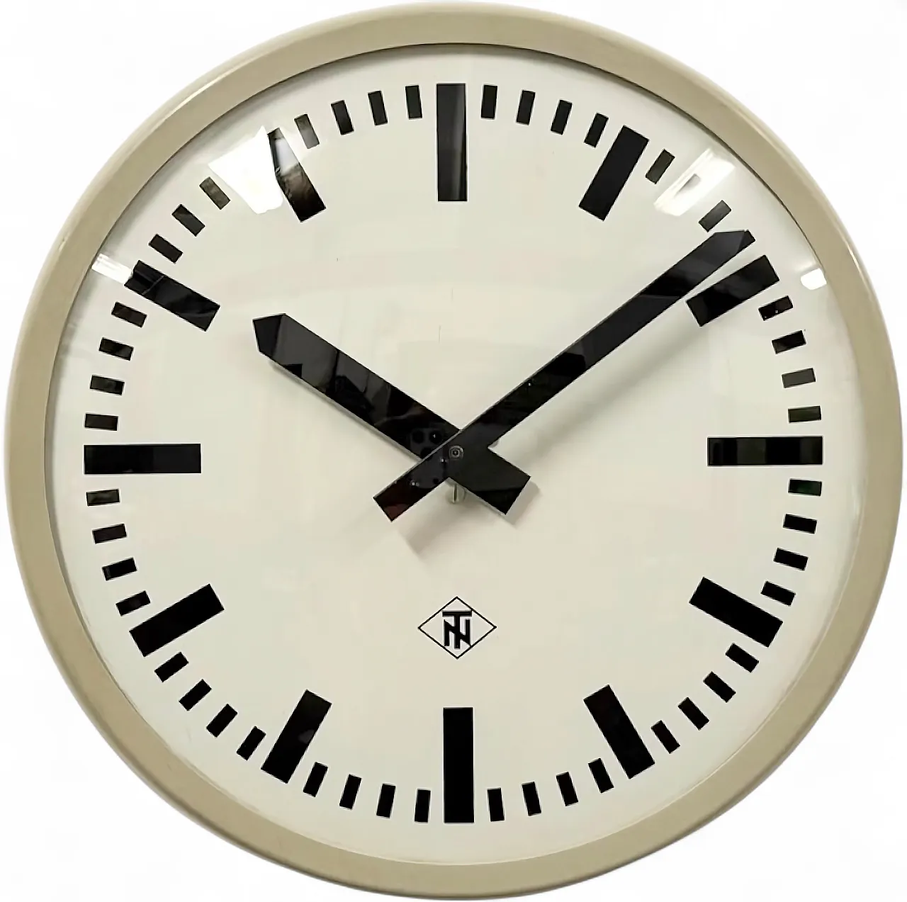 Industrial Grey Bakelite Wall Clock from TN, 1960s 16