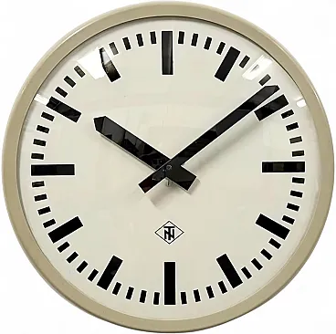 Orologio da parete industriale in bachelite grigia proveniente dal Tennessee, anni '60