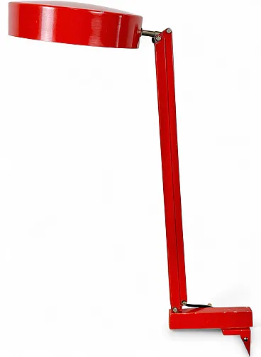 Vintage Red Adjustable Table Lamp, 1970s