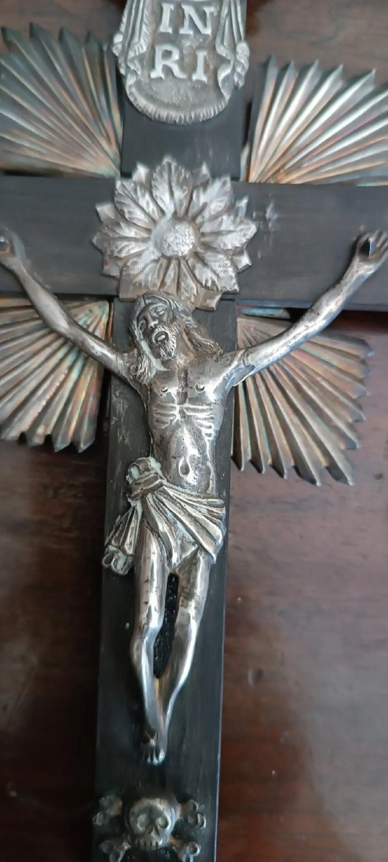 Silver wall crucifix, 19th century 2