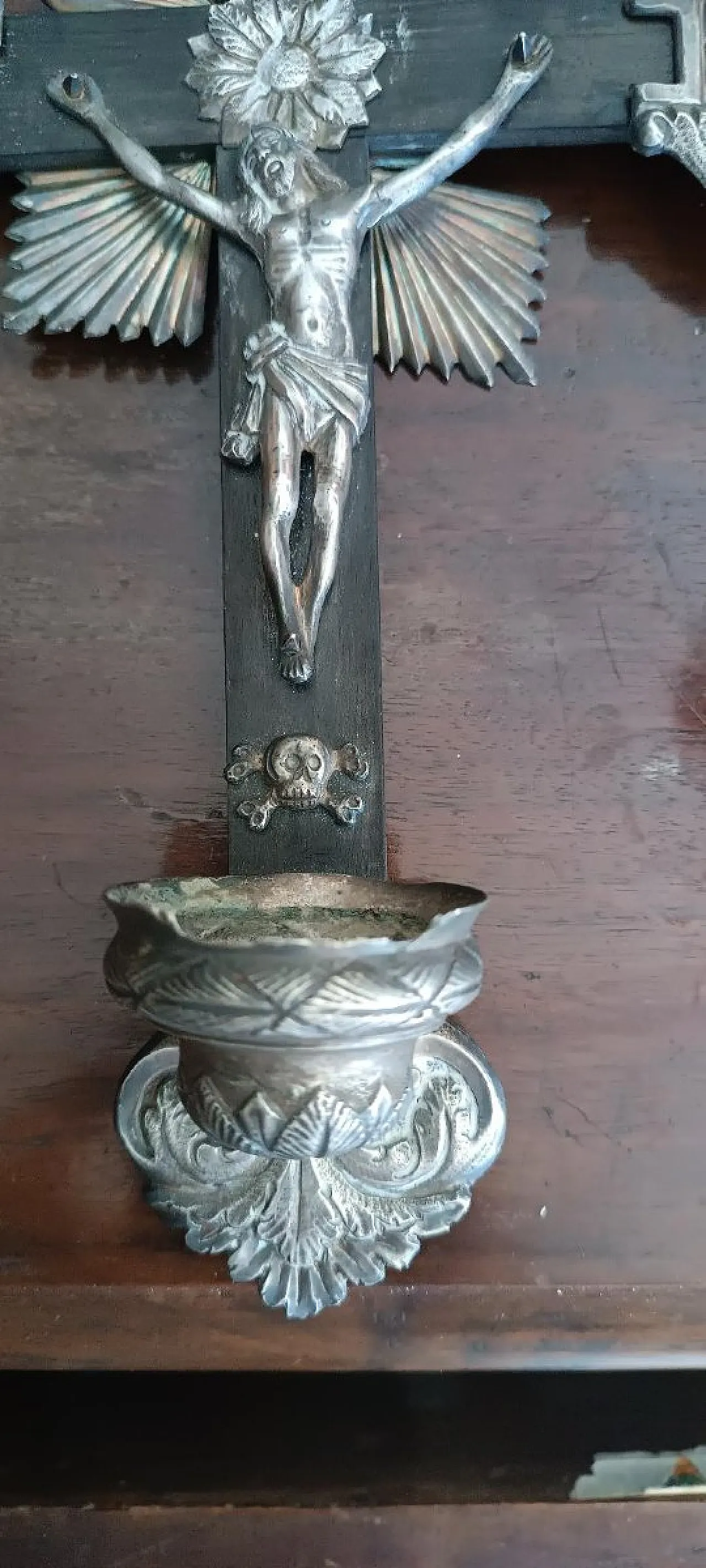 Silver wall crucifix, 19th century 7